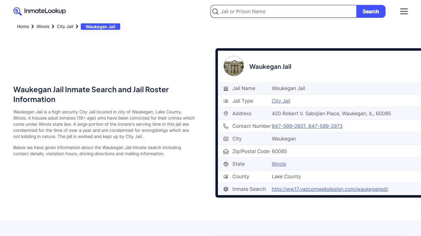 Waukegan Jail Inmate Search - Waukegan Illinois - Inmate Lookup